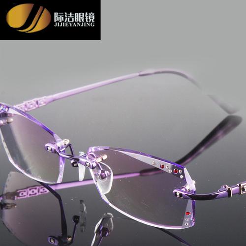 工厂直定散光镜片无框眼镜钻石切边眼镜新款平光镜批发眼镜图片