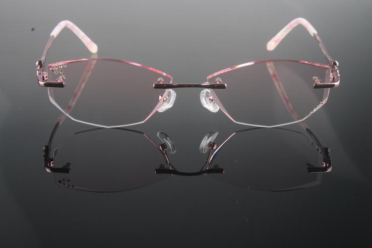 定制眼镜架无框眼镜钻石切边眼镜女士平光镜批发眼镜我们是生产工厂